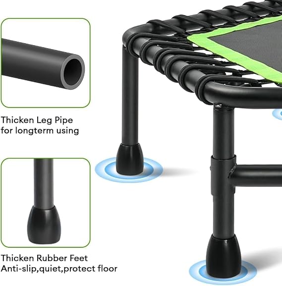 ONETWOFIT Mini Rebounder Trampoline for Adults with Bar, Adjustable Handle