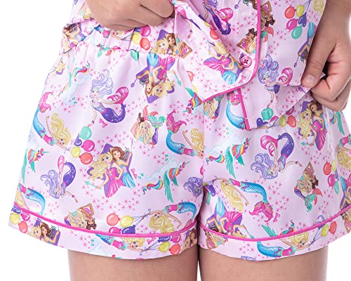 Intimo Mattel Girls' Barbie Fantasy Mermaid Princess Sleep Pajama Set Shorts4