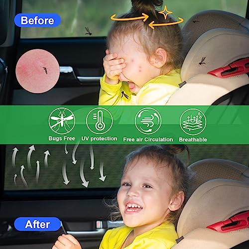 image for ZATOOTO Car Window Shades, 4 Pack Mesh Car Window Screen Full Side Win