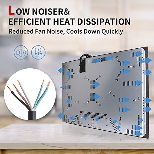 Ingebouwde 5-zones keramische kookplaat, 77 cm elektrische keramische kookplaat met sensoraanraakbediening, timer en 9… - Image 8