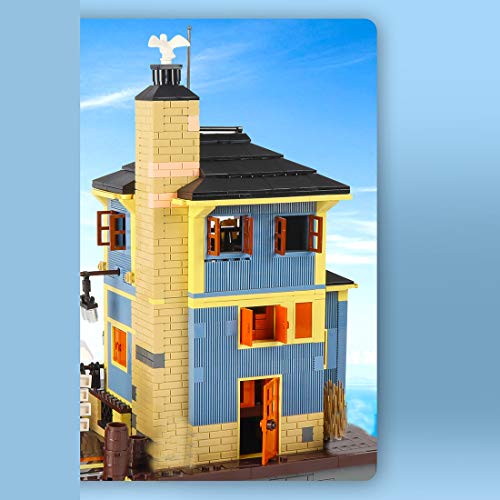 Haus Bausteine mit 5 Minifigurens, Modular Tauchshop Buildings Klemmbausteine Architektur Angelladen… – Bild 4