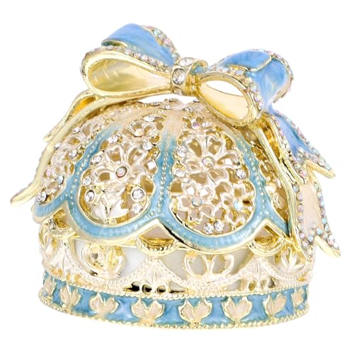 Boîte à bijoux émaillée forme de couronne pour bagues et écrin - 2