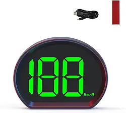 Head-Up Display para Carros - GPS Velocímetro Digital 3 Polegadas, Tela LED HD com Números Verdes, USB, Compatível com Todos os Veículos - Motoristas Profissionais e Amadores