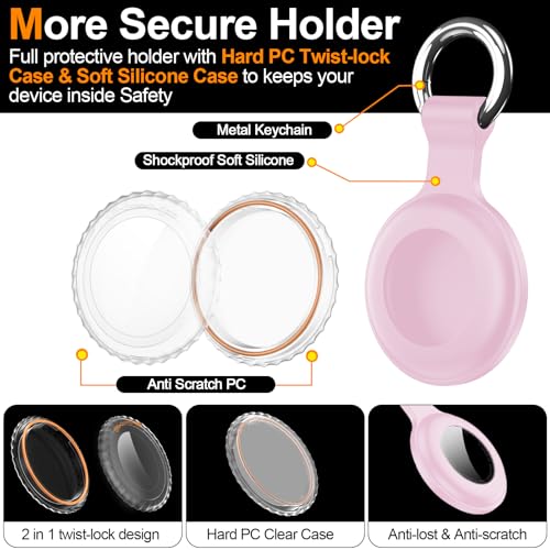 Image of hitfine Case Holder with Keychain IPX8 Waterproof,Shockproof GPS Cover [Anti-Scratch] [PC+Silicone] for Item Finders Case for Pets,Kids,Luggages