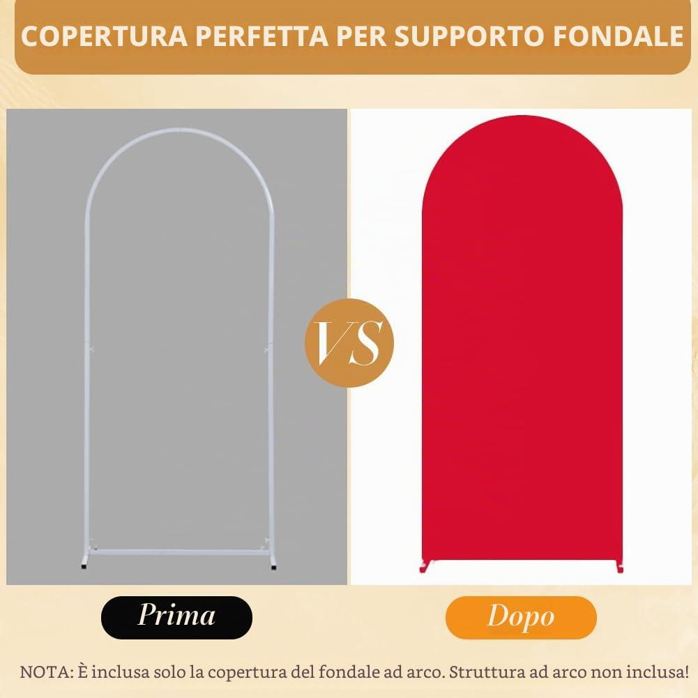 CREATCABIN Copertura per Arco Nuziale Rosso Copertura per Supporto Arco Nuziale Copertura per Fondale Spessa Regolabile Poliestere Elastico per Festa Natale Cerimonia Banchetto 180 x 80cm