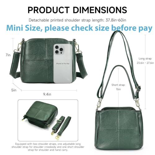 Image of MASIWEI Genuine Leather Crossbody Bag for Women Small Purse Hobo Handbag