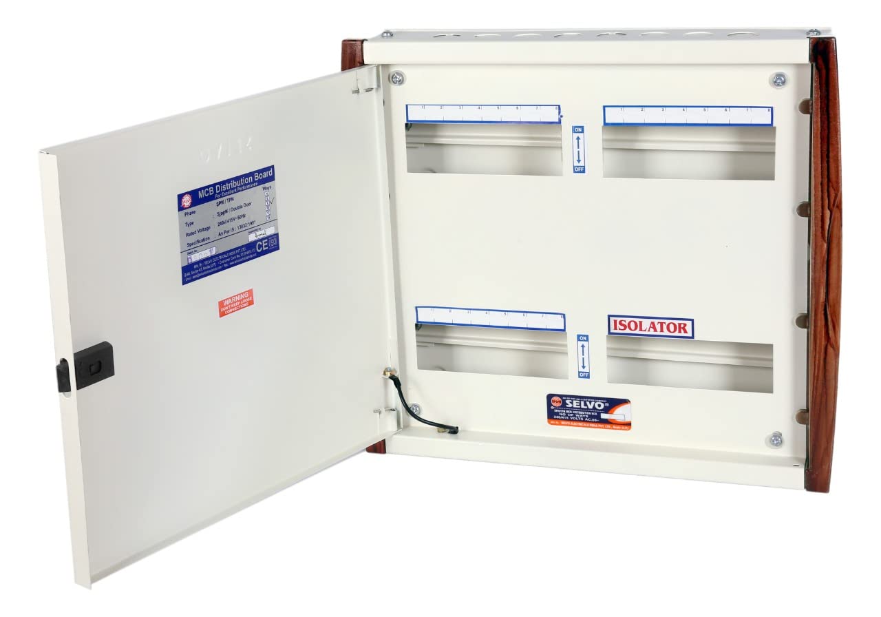 Selvo Way (TPN) Three Phase Neutral Double Door Distribution Board (8Way) (B0B6442R7L) Amazon Price History, Amazon Price Tracker