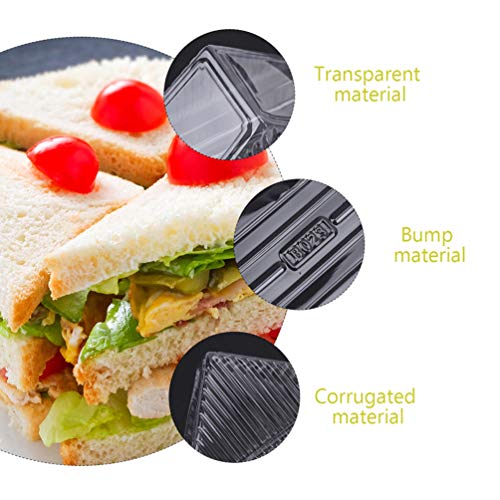 Hemoton 50 stks Sandwich Verpakking Dozen Plastic Sandwich Case Sandwich Driehoek Dozen Driehoekige Bakken Verpakking… - Image 6