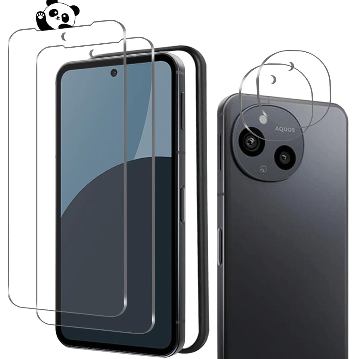aquos sense9 フィルム 2枚+ aquos sense9 カメラレンズ保護 フィルム 2枚+ガイド枠付き 表面硬度9H aquos sense9 ガラスフ クリア SH-53E SHG14 SH-M29 ィルム ワンタッチ貼付け 気泡ゼロ 衝撃 アクオスセンス9 用の 保護フィルム 超クリアな画質 高光沢、自動吸着、耐油性