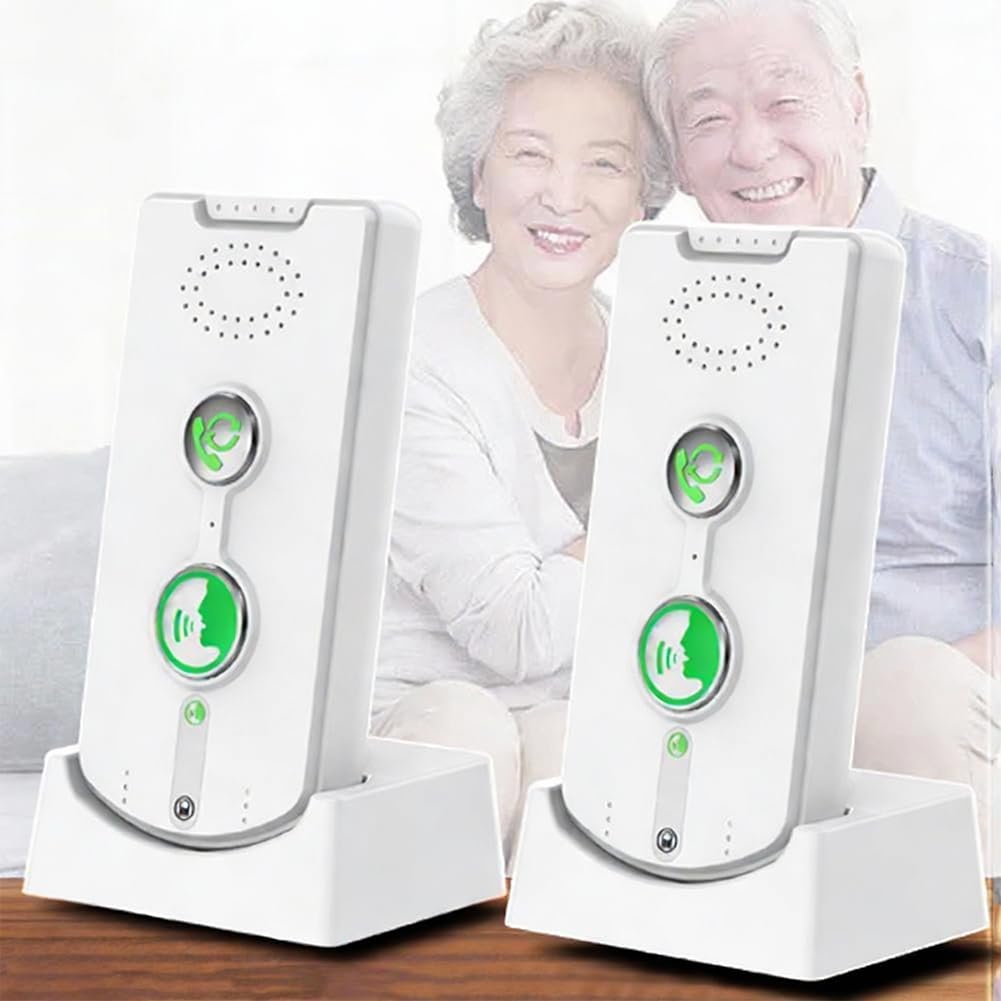 Paquete de 3 sistemas de intercomunicación inalámbricos de 2 vías de habitación a habitación, intercomunicador doméstico con base de carga, volumen ajustable recargable y tonos de llamada para uso