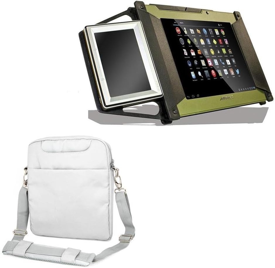 BoxWave Case Compatible with Amrel BioSense AT80 MAX - Encompass Urban Bag, Over Shoulder Messenger Straps Handle Bag Pockets - Cool Grey