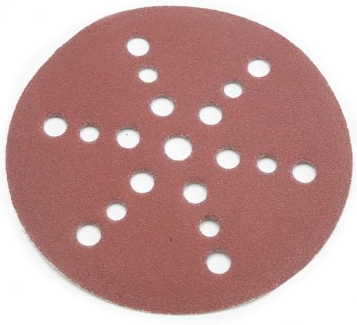 Karebac 63180-19 6" 180 Grit Abrasives Aluminum Oxide Hook and Loop 19 Hole Pattern Discs