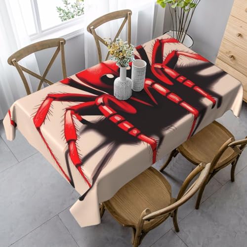 Nappe rectangulaire tissu rustique rouge 89x140 infroissable pour table à manger