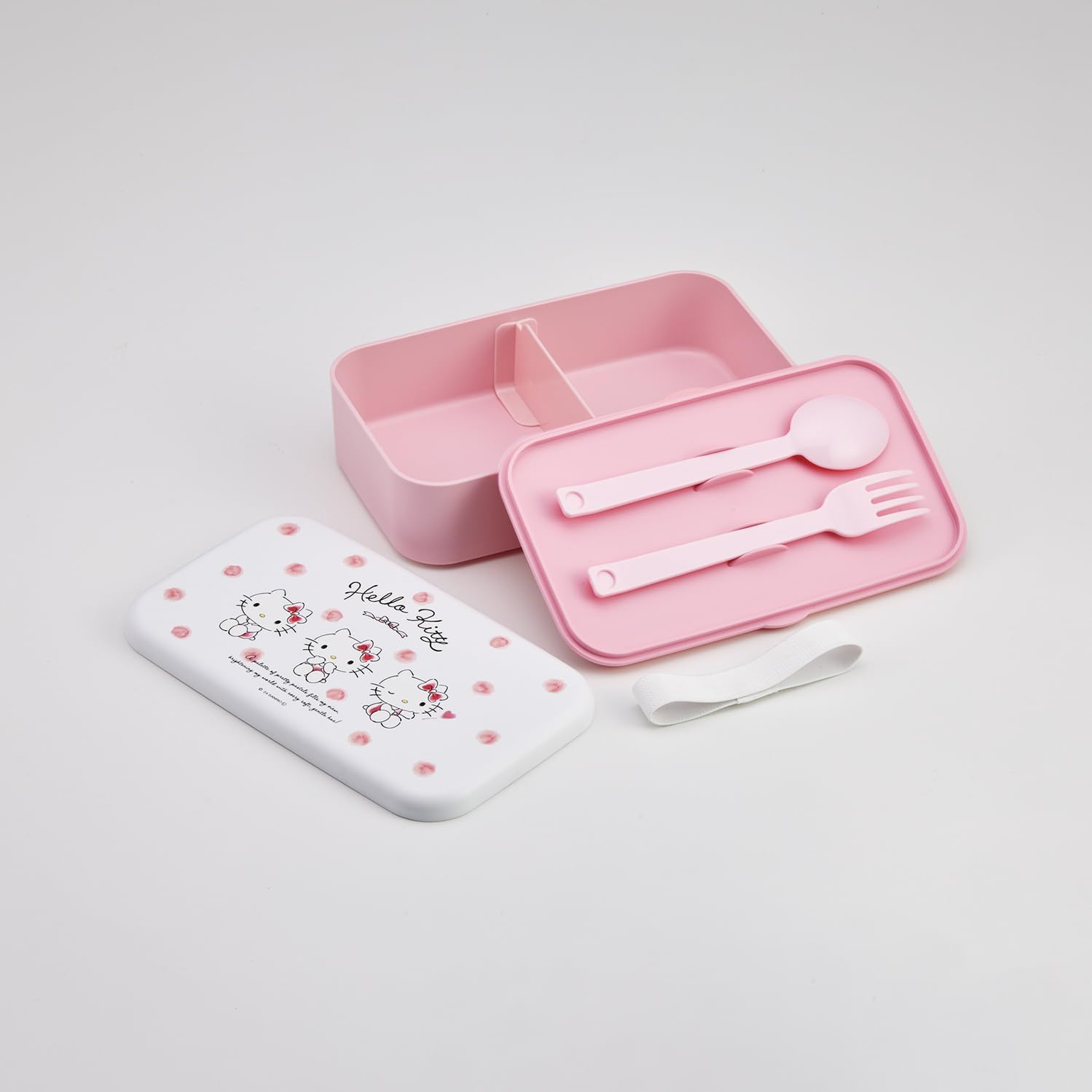 Skater PLB10SF-A Sanrio Hello Kitty Watercolor Cosmetics Lunch Box with Cutlery, 33.8 fl oz (1000 ml), Lunch Box, Lunch Belt, Made in Japan