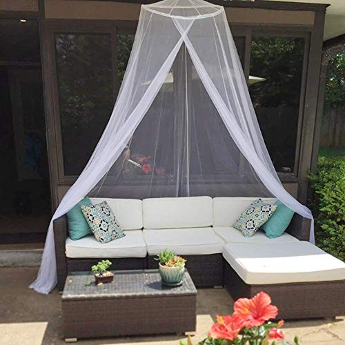 Sublaga Mosquito Net For Bed, Large White Bed Canopy For Girls, Hanging Bed Net, Easy Installation Ideal For Bedroom Decorative, Travel With Storage Bag (Lace Flower) #TOP1