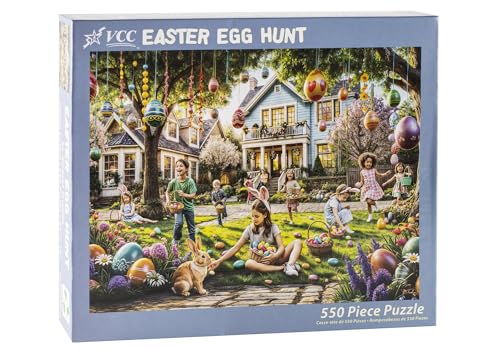 Vermont Christmas Company Easter Egg Hunt Rompecabezas de 550 piezas - Piezas grandes - Completamente entrelazadas y con formas aleatorias - 24" x 18" miniatura 2