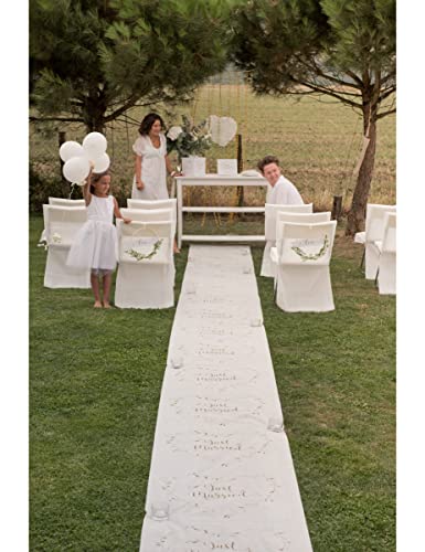 Tapis de cérémonie Just Married blanc et or 10m l'élégance intemporelle d'un mariage chic - 4