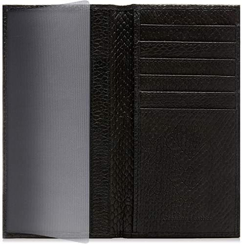 Access Denied Genuine Leather Checkbook Cover For Women & Men - Checkbook Holder For Duplicate Checks Card Wallet RFID