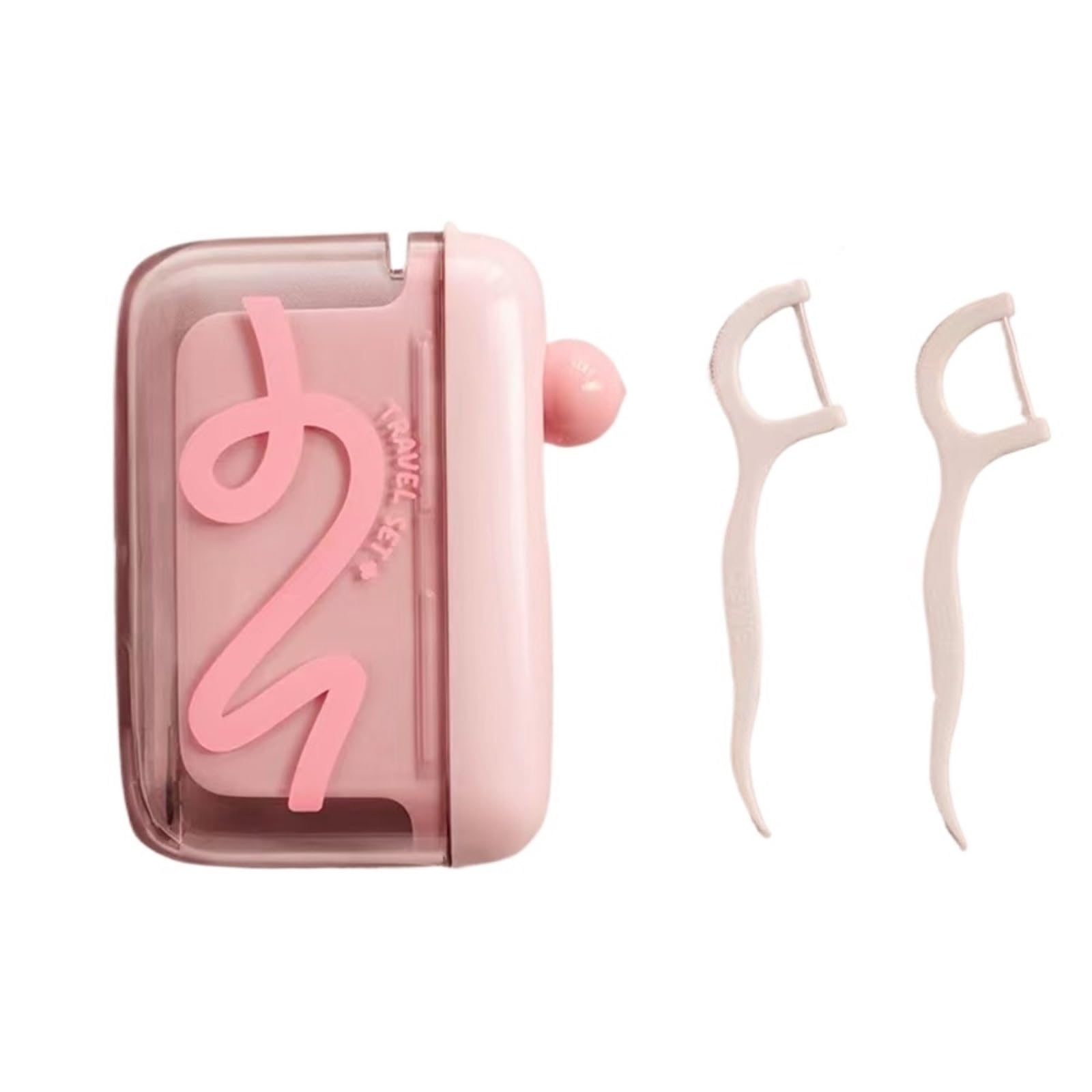 Lopheco Pink-1 2Pcs Portable Automatic Floss Dispenser, Refillable Dental Floss Case For Daily & Travel Oral Care(Pink-1)