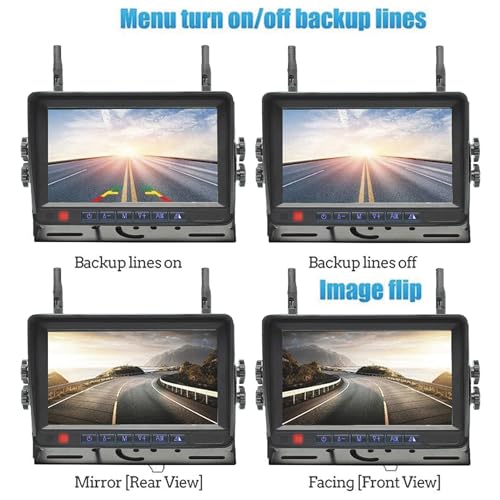 Image of Falcon Eye 2nd Gen Wireless Backup Camera System - 200-300ft Range, 7-inch LCD Monitor & HD Night Vision Camera - Expandable Up to 4 Cams for Trucks, RVs & Fleets