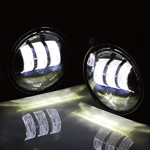 MOSTOP 4" LED Fog Light 2PCS 4 Inch Vehicle Front Fog Lamp Bulb Fog Driving Headlight Offroad Light for Wrangler Dodge Chrysler PT Cruiser 2PCS (White)