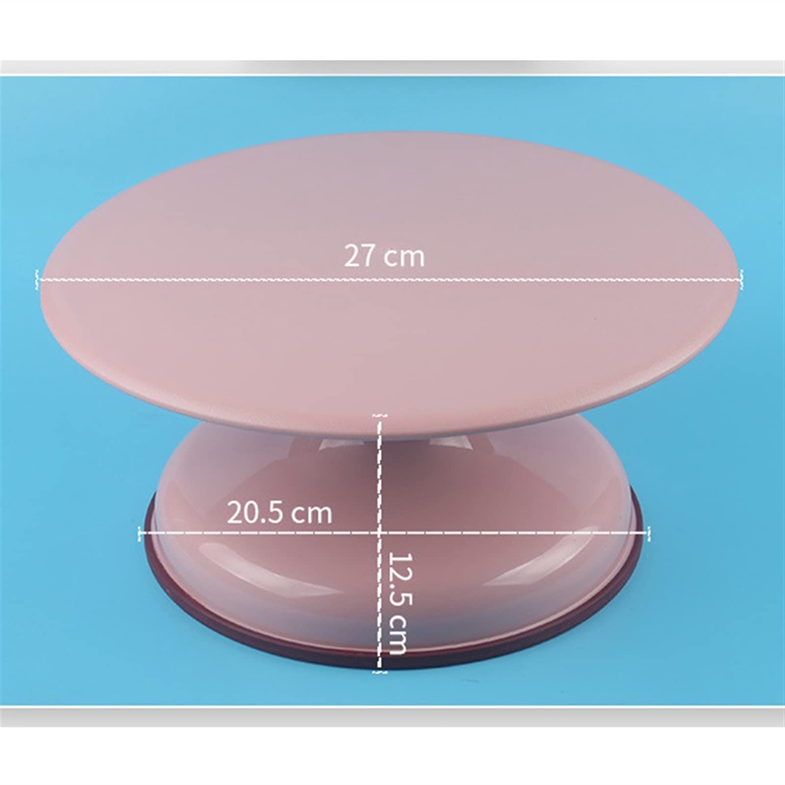 Tortenplatte Drehbar ABS Frosted Plastic Cake Drehteller 11 Zoll Swivel Kuchentisch Rotierende Standkuchen Basis Gebäck und Bäckereizubehör (27 * 20,5 * 12,5 cm) Kuchen dekorieren Verbrauchsmaterial K