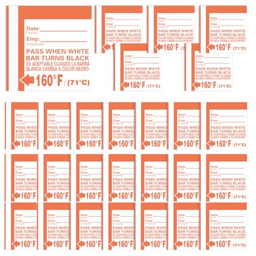 Relaxweex 24 Count Dishwasher Temperature Test Strips 160°f Heat Test Labels for Commercial Home Dishwashers Waterproof Adhesive Stickers