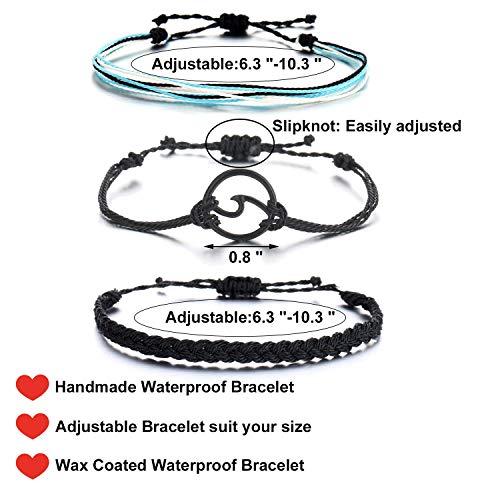 Choice Of All Vsco String Wave Bracelet Adjustable Friendship Bracelet Handcrafted Jewelry Women (D:black Fish Hook) #TOP6