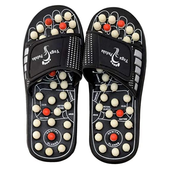 VEENSKI Spring Acupressure Magnetic Therapy Sandals |Yoga Paduka Acupressure Foot Relaxer Foot Manual Massager Slipper| Rotating Acupressure Foot Slippers For Men & Women (8) (B0BG5PMC65) Amazon Price History, Amazon Price Tracker