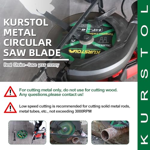 Image of Metal Circular Saw Blade - 7-1 /4 inch TCT Cutting Blade 48T Tungsten Carbide Tipped Blade Arbor 15.87mm for Steel, Iron, Nickel, Titanium, Ferrous Metals, Steel Pipe