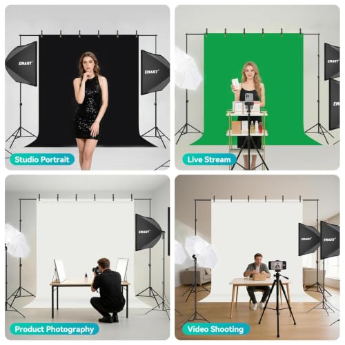 Image of EMART Photography Lighting Kit with 8.5x10Ft Backdrop Stand,6x9FT Backdrops