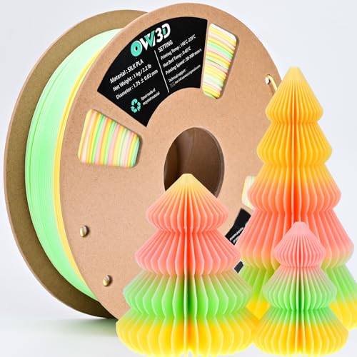 Image of 3D Printer Filament PLA 1.75mm, OVV3D Rainbow Upgrade PLA+ Filament Strong Toughness Multi Color Change Gradient PLA 3D Printing Filament Fit Most 3D Printer, 1kg Spool, + /- 0.02mm, Multi-Color