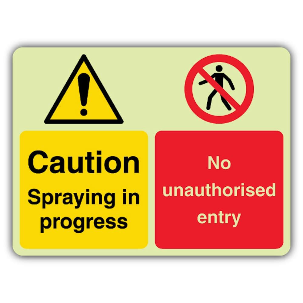 V Safety - Señal de precaución que brilla en la oscuridad, 600 x 450 mm, hecha de plástico rígido de triple brillo, señalización de advertencia de peligro, fabricado en Gran Bretaña