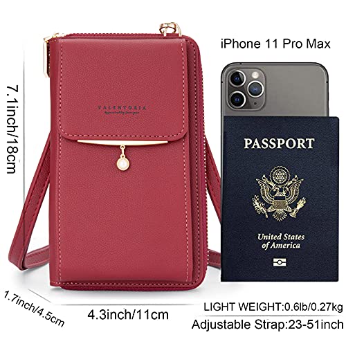 Image of Valentoria Small Crossbody Bag Cell Phone Purse Wallet Leather Card Clutch Handbag for Women