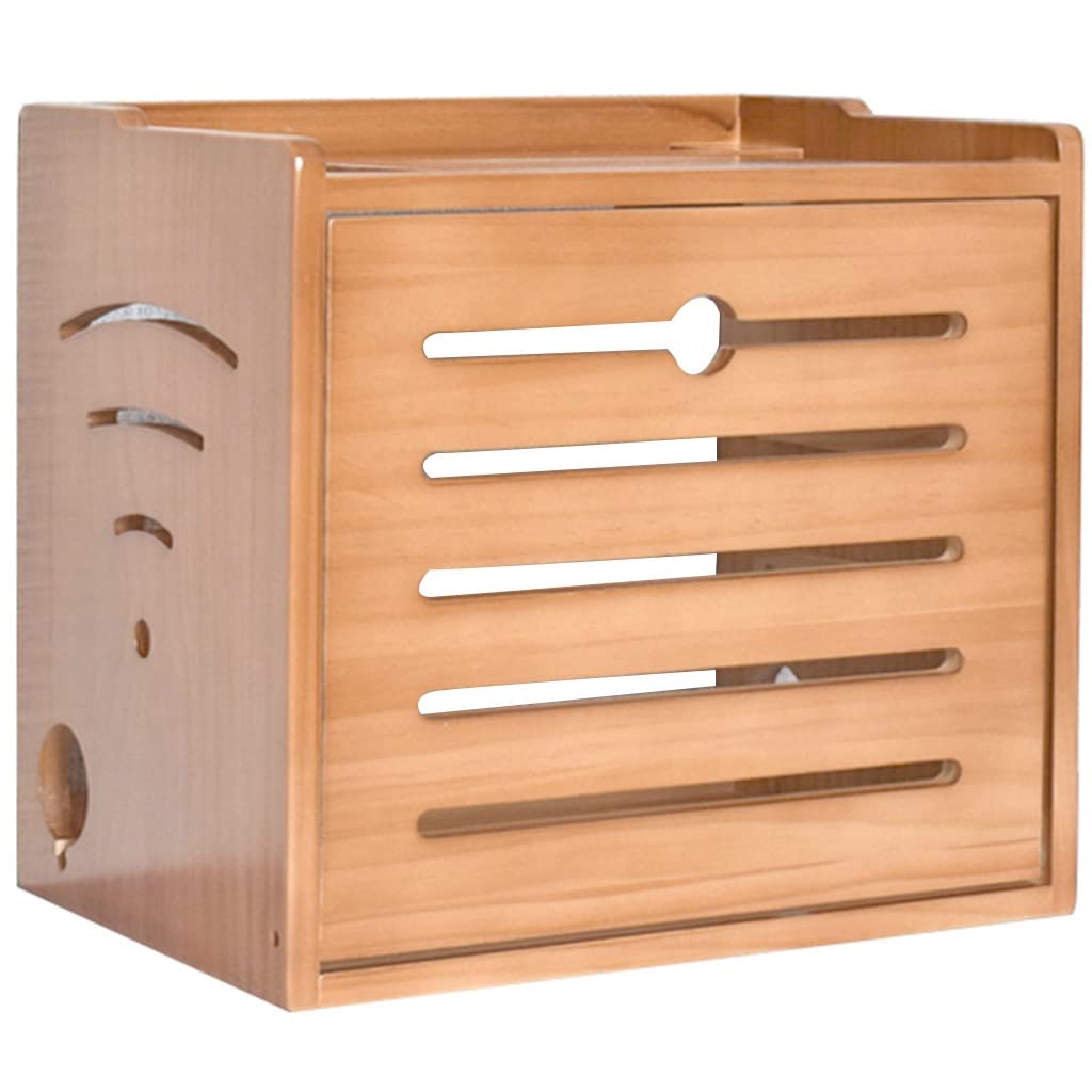 Router Regal aus Holz, kabelloser WiFi-Aufbewahrungskoffer, Signalabschirmung, kompakte Größe, stilvolles Design für Zuhause & Büro