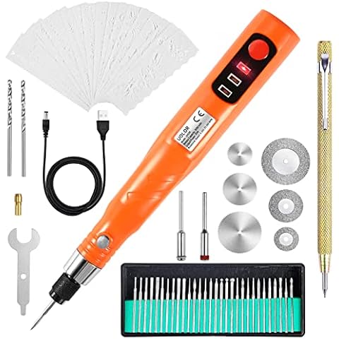 Uolor Cordless USB Rechargable Engraving Tool Kit, Electric Engraver Etching Pen Rotary Tool for Jewelry Plastic Wood Glass Stone Cover
