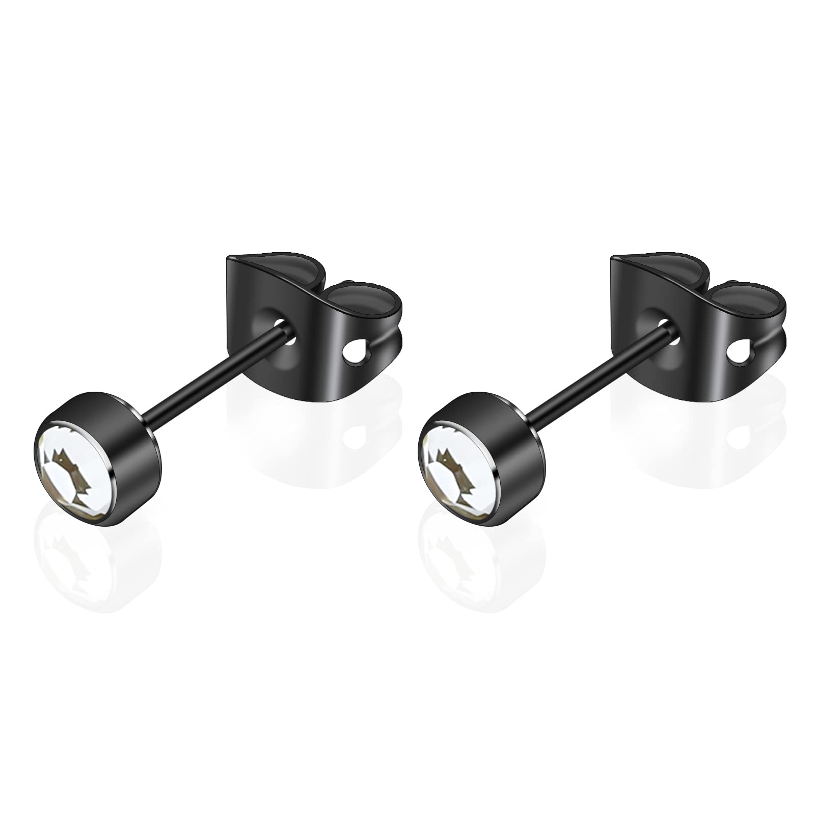 Boucles d'oreilles en titane pour femmes boucles d'oreilles filles boucles d'oreilles hypoallergéniques sans nickel 3mm-5mm boucles d'oreilles rondes pour oreilles sensibles