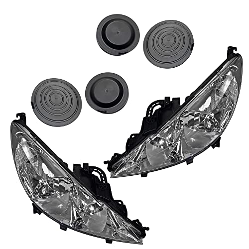 BESTPRICE 2x Hauptscheinwerfer vorne links + rechts H1 / H7 Frontscheinwerfer mit Stellmotor für Leuchtweiteregulierung, Kompatibel mit PEUGEOT 207 (WA_, WC_), 207 CC (WD_), 207 SW (WK_)
