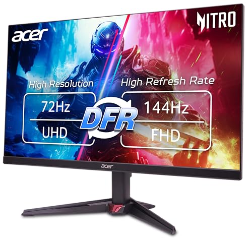 acer Nitro 27” 4K UHD 3840 x 2160 Gaming IPS Monitor | AMD FreeSync | Up to 72Hz Refresh Rate with DFR to FHD 144Hz | Up to 0.5ms | 1 x Display Port 1.4 & 2 x HDMI 2.0 Ports | VG270K L1bmiipx by Acer - Used condition - Image 9