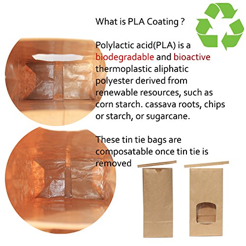 Bolsa de corbata de papel Kraft contra la humedad para alimentos secos 1 LB 7