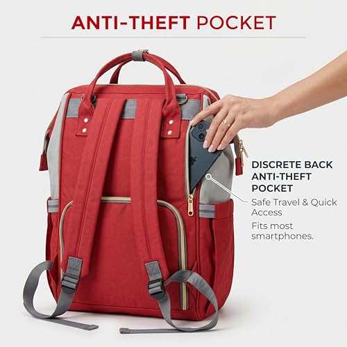 Image of Diaper Bag Backpack for Mothers | Waterproof Baby Travel & Maternity Bag | Insulated Bottle Pockets | Hidden Mobile Pocket | Large Capacity Multi-Compartment Baby Care Backpack