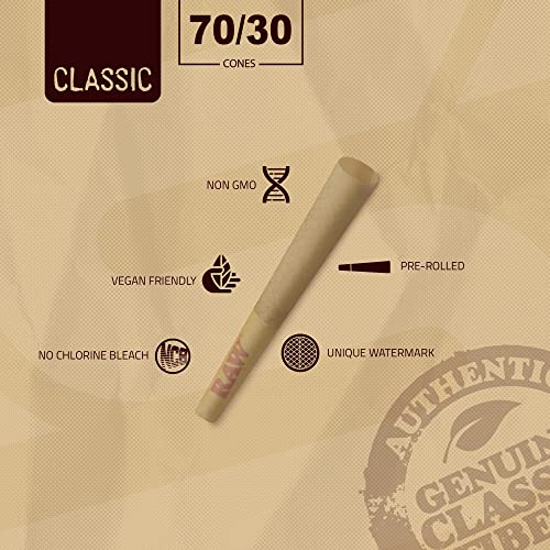 Image of RAW Dogwalker Mini Single Size Cones Rolling Papers 70 /30 Size - 150 Pack Smaller than 1 1 /4 - Slow Burning - Great for Quick Sessions