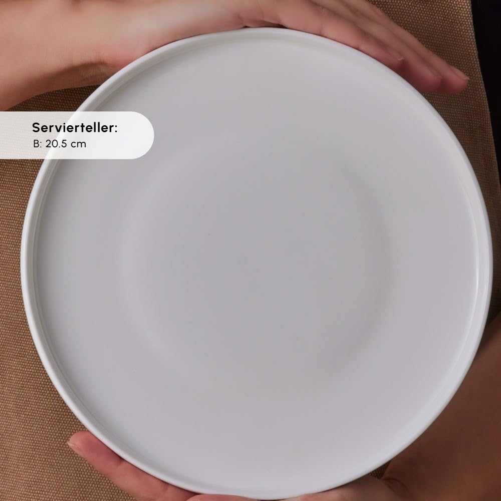 Karaca Forever Bone Fika - Set Colazione 22 Pezzi, Set Piatti Moderni per 6 Persone, Servizio Piatti in Porcellana per Brunch, Formaggi e Marmellate - Bianco