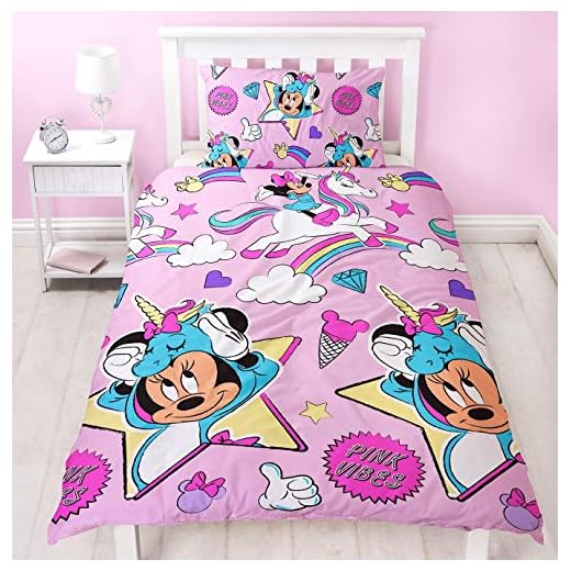 Juego de Funda de edredón y Funda de Almohada de Minnie Mouse Unicorns