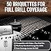 Chef Master Ceramic Briquettes for Gas Grill (50 Pack) - Replacement for Lava Rocks - Self Cleaning Gas Grill Briquettes for BBQ - Cleaner Cooking, Reduce Flare Ups, Better Heat Distribution - 05004CM
