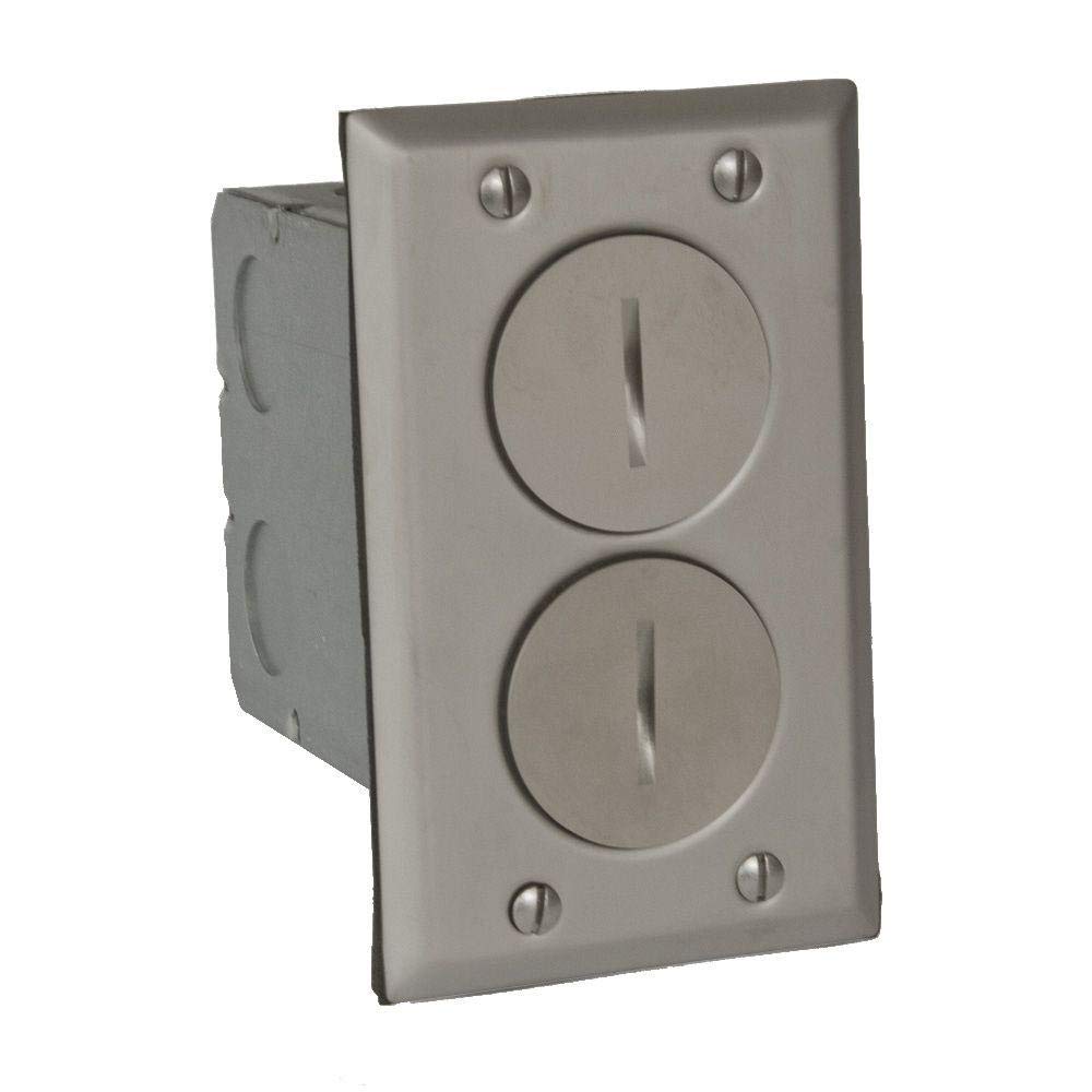 しゅんぼお Raco 6500NI-5 Duplex Nickel 15 Amp Rectangular Floor Box Kit