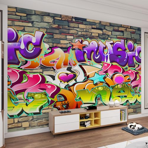 Papier peint mural coloré graffitis 3D autocollant cuisine