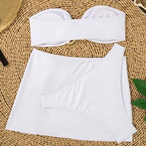 Bikini grande taille confortable ensemble uni 3 pièces pour sublimer les formes - 5