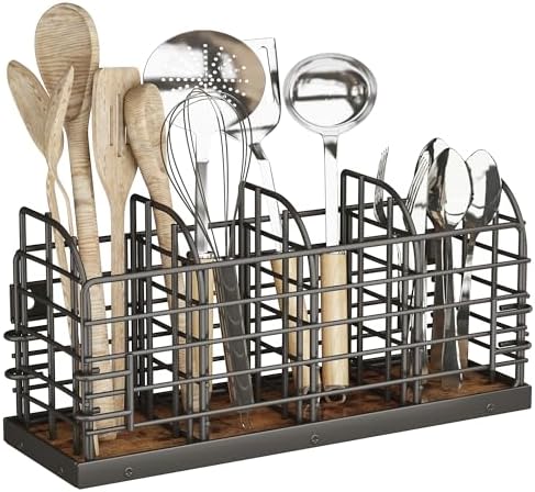 Amazon.com: Large Utensil Holder for Kitchen Counter, Wall Mounted ...