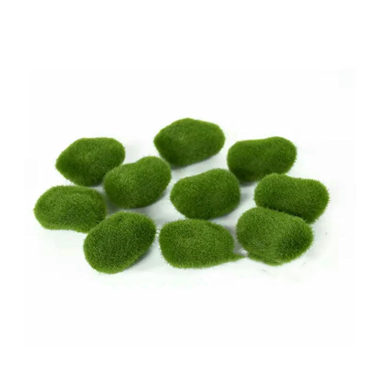 LNHBZ 10 Artificial Green Moss Balls - Fake Stone Simulation Plants for Home Office Shop Window Plant Wall Decor-5 4-10